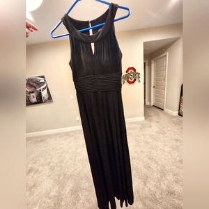 Long black performance dress, size 4, 57inches total length